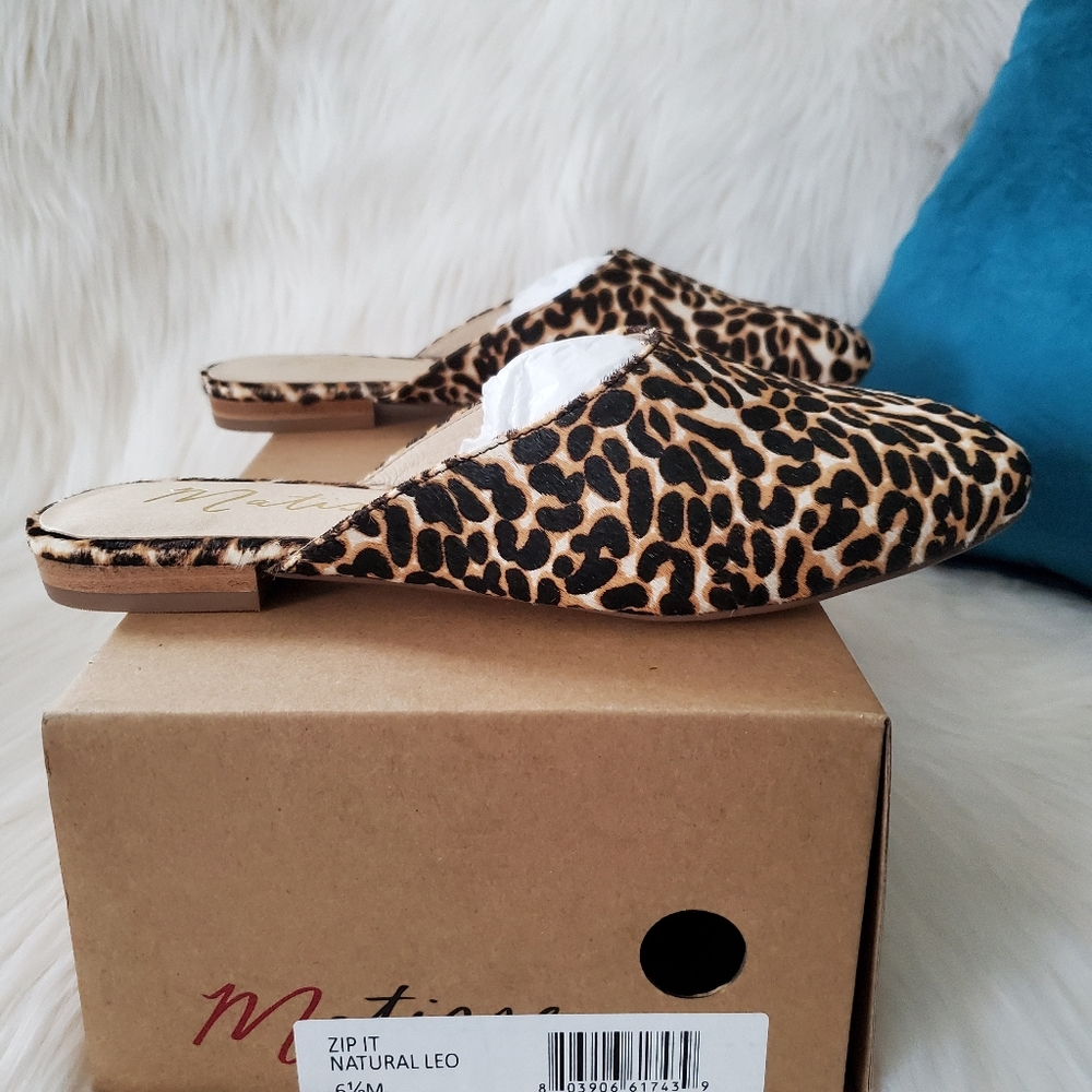 NEW Matisse Zip-It Brown Leopard Print Mules - Picture 2 of 9
